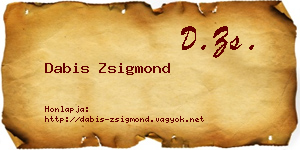 Dabis Zsigmond névjegykártya